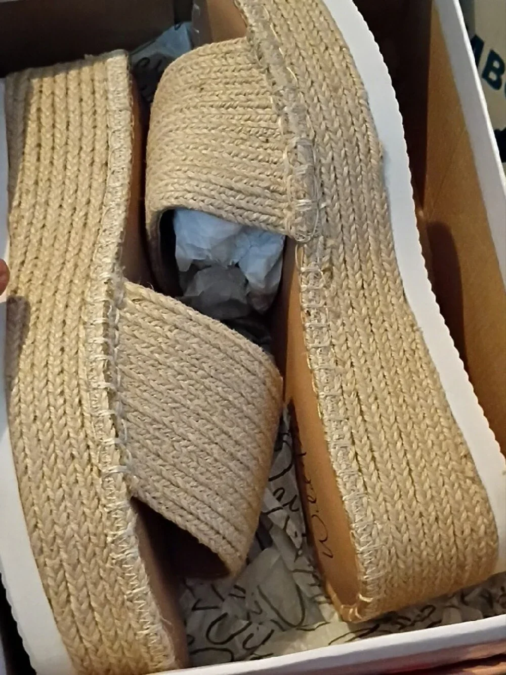 Wild Pair Cream Woven Espadrille Platform Slide Sandals